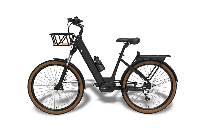 Stilig sort sykkel i industrielt design
